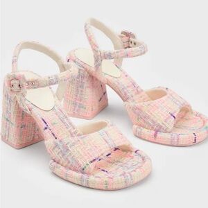 Charles & Keith Pastel Tweed Heels